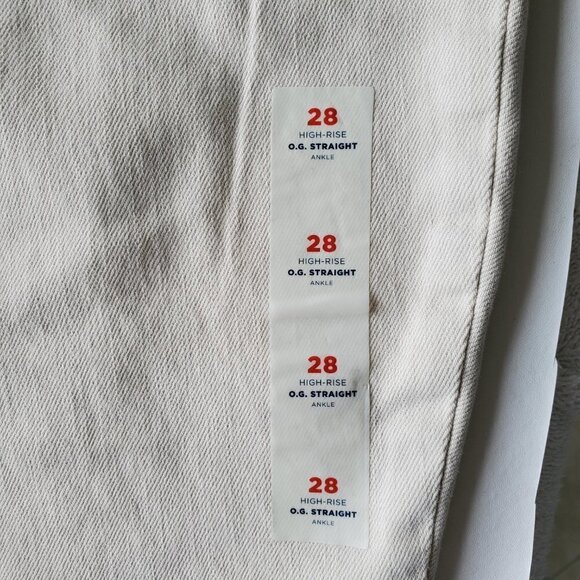 Old Navy NWT High Rise O.G. Straight Ankle Ecru Color (Cream) Jeans Plus Size 28 - Picture 8 of 16